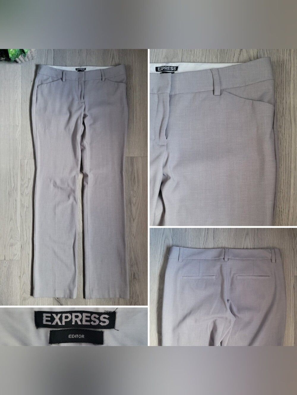 Express Columnist Low Rise Light Gray Trouser Slack Pants, Women's 6L